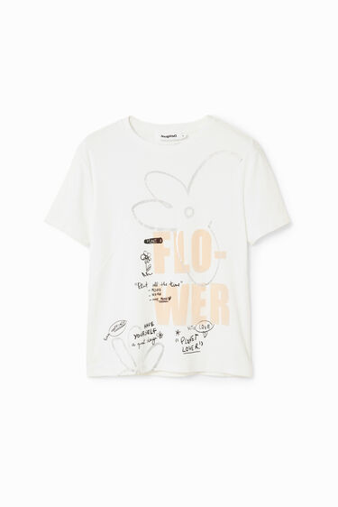 Camiseta flor mensajes | Desigual