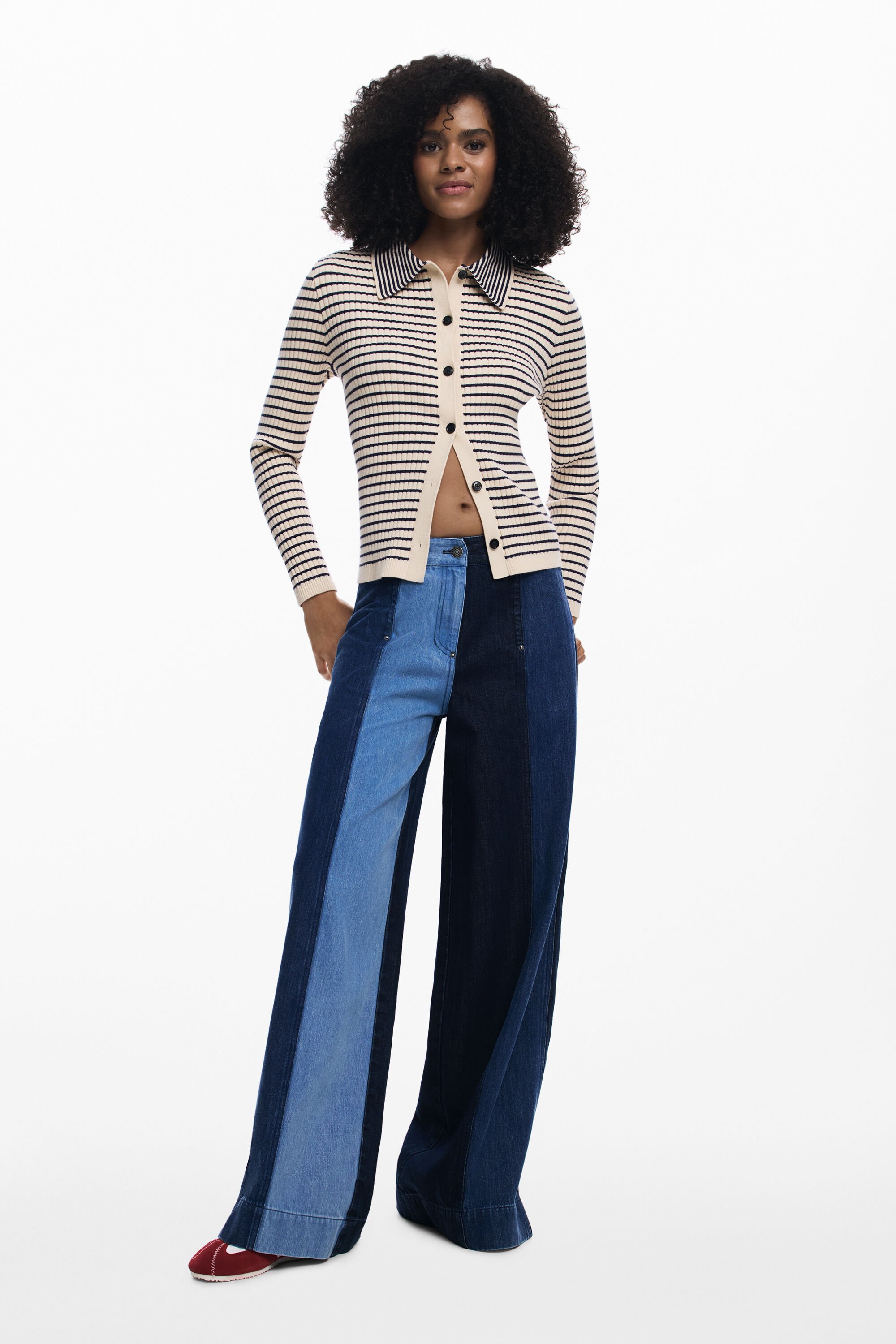 Wide Leg jeans met panelen