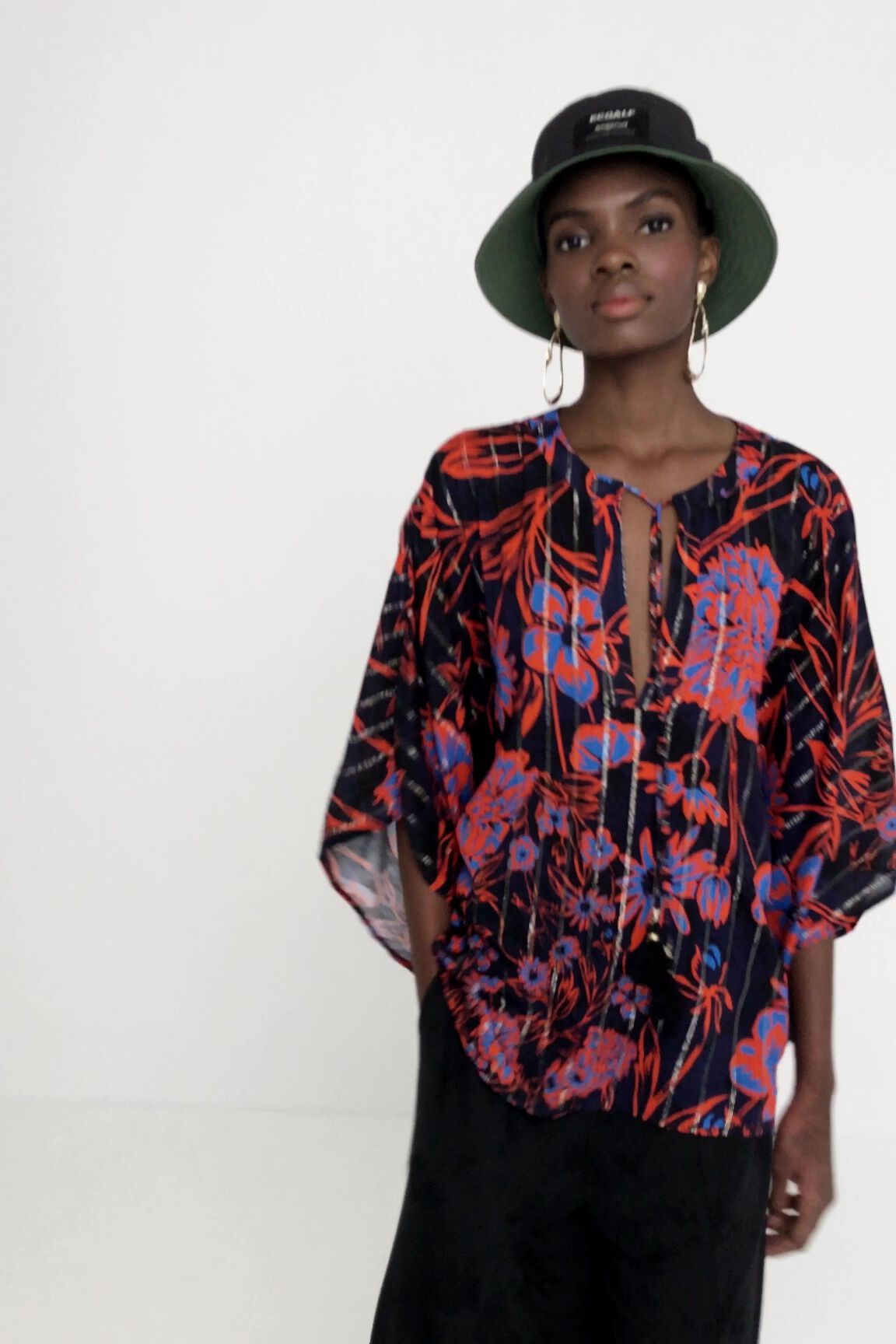 Floral batwing sleeve blouse Desigual