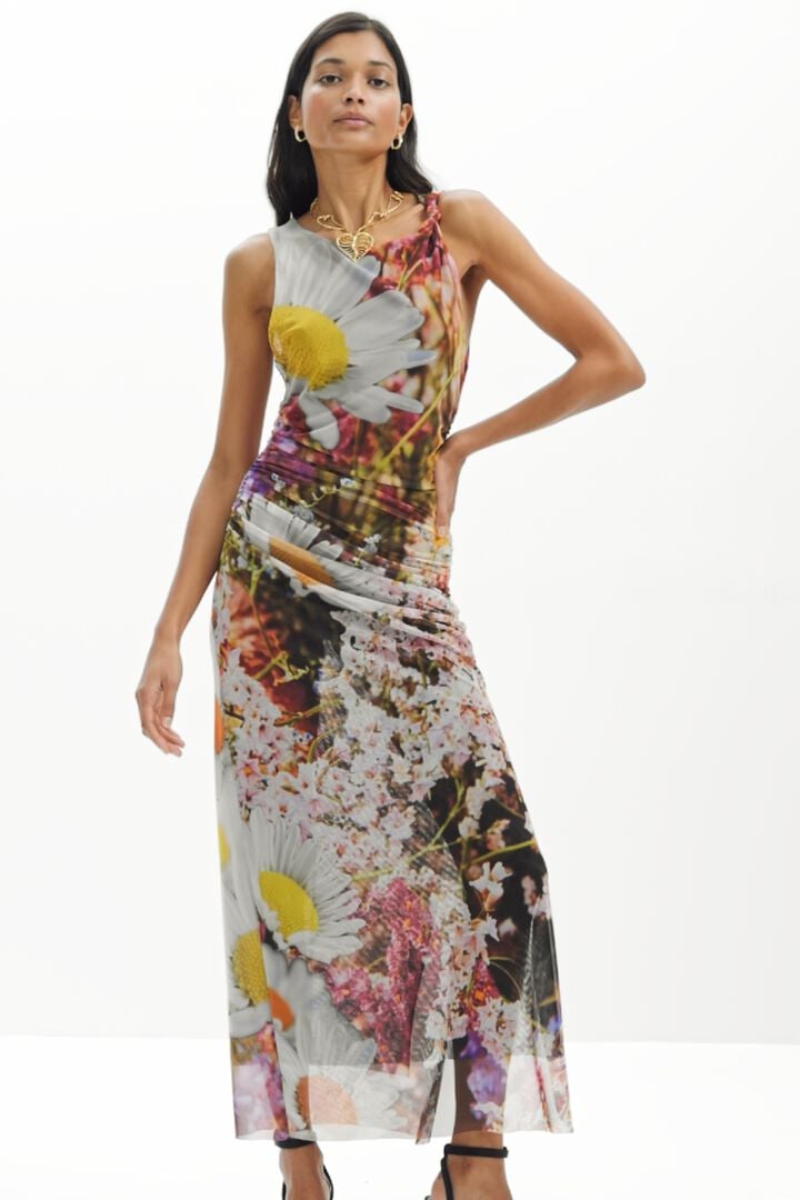 Vestido midi fotografía floral | Desigual
