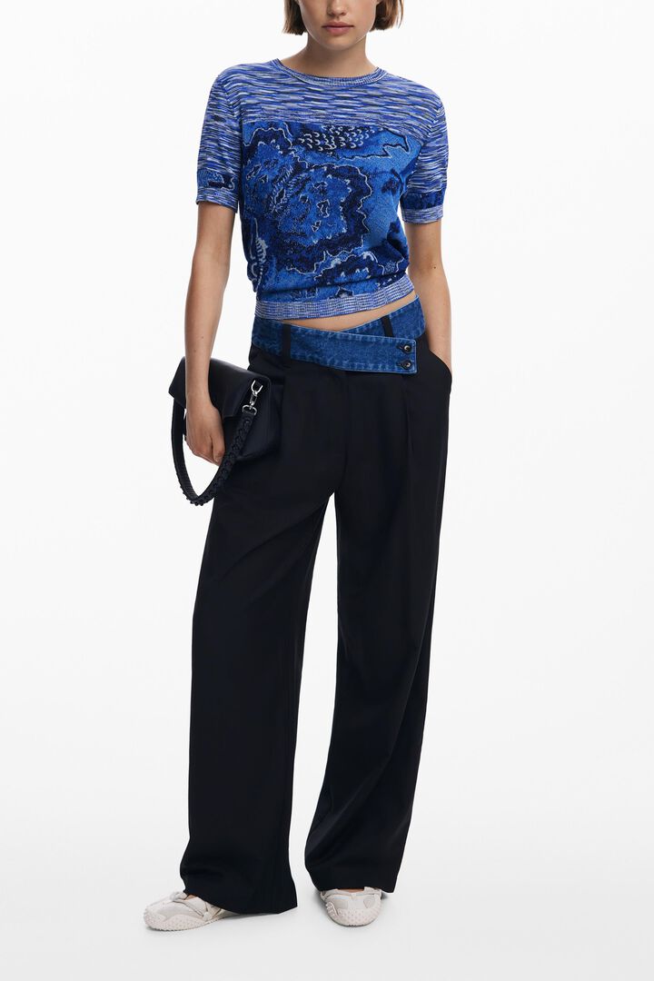 Marbled knit T-shirt