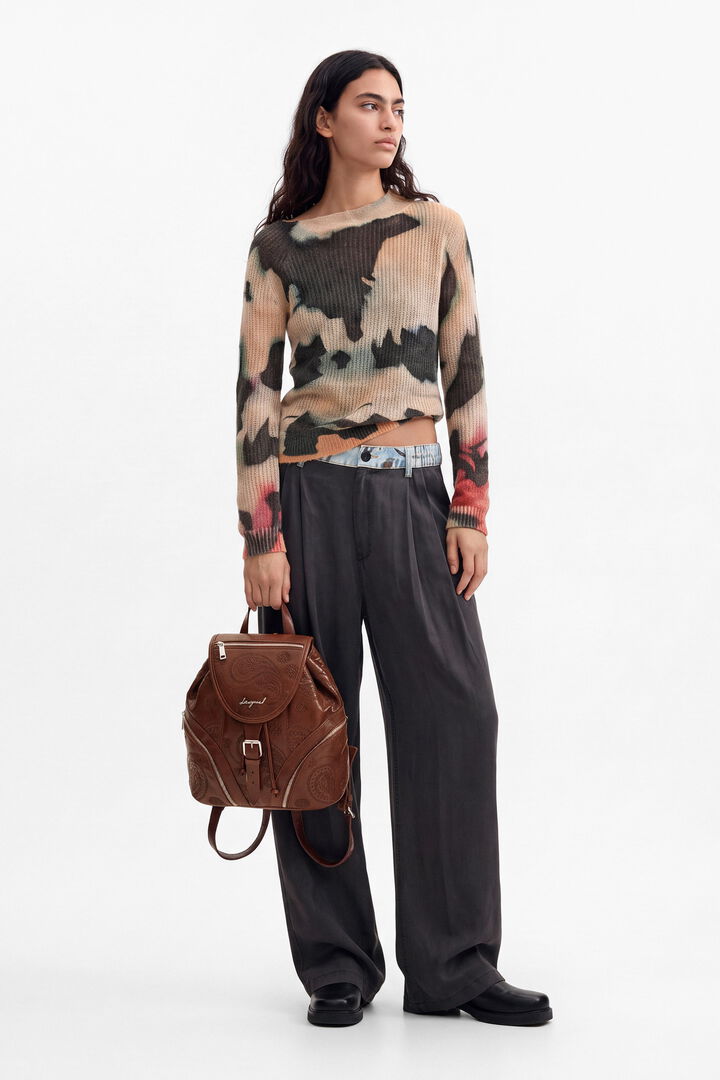 Small leather-effect backpack