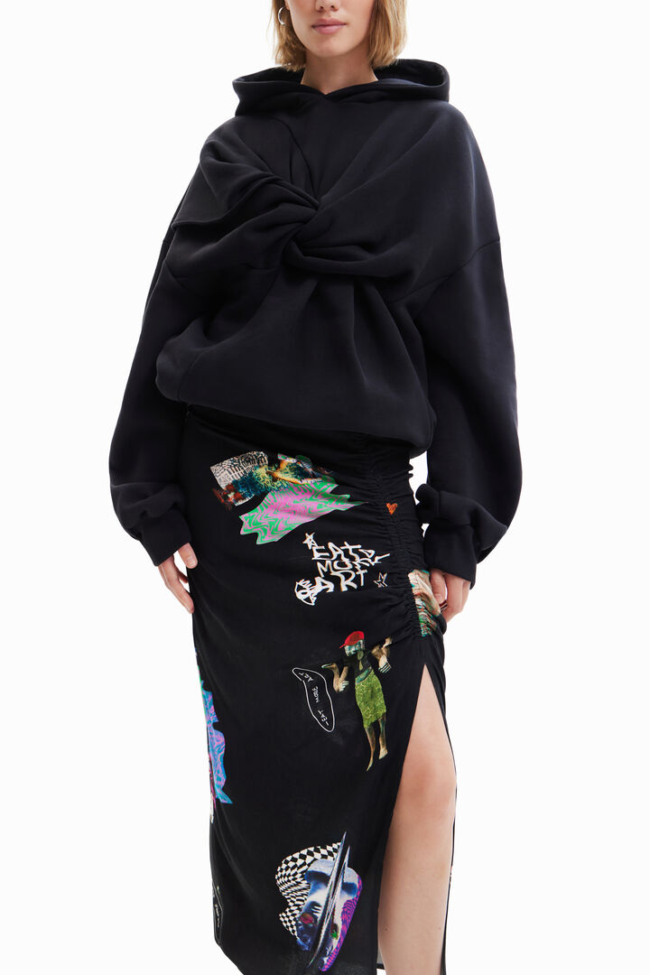 Collage slim midi skirt | Desigual