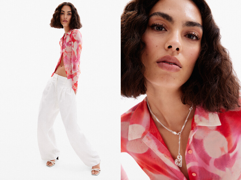 Camisa tul floral
