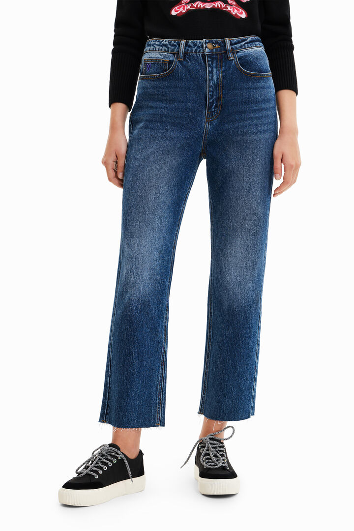 Straight fit cropped jeans | Desigual