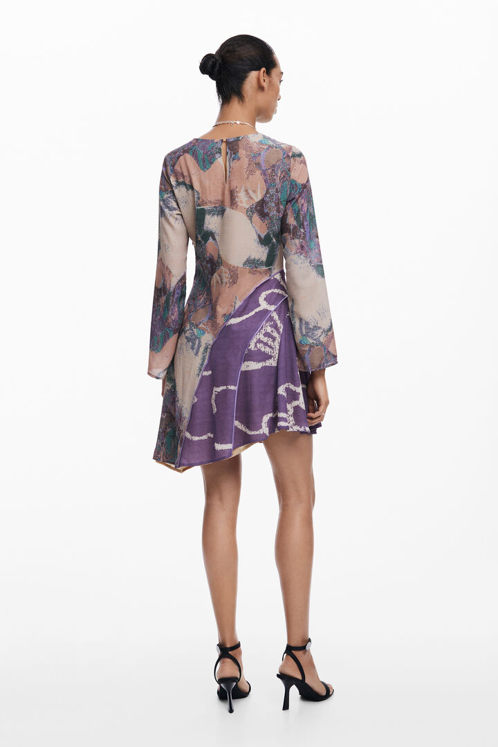 Asymmetric printed dress | Desigual