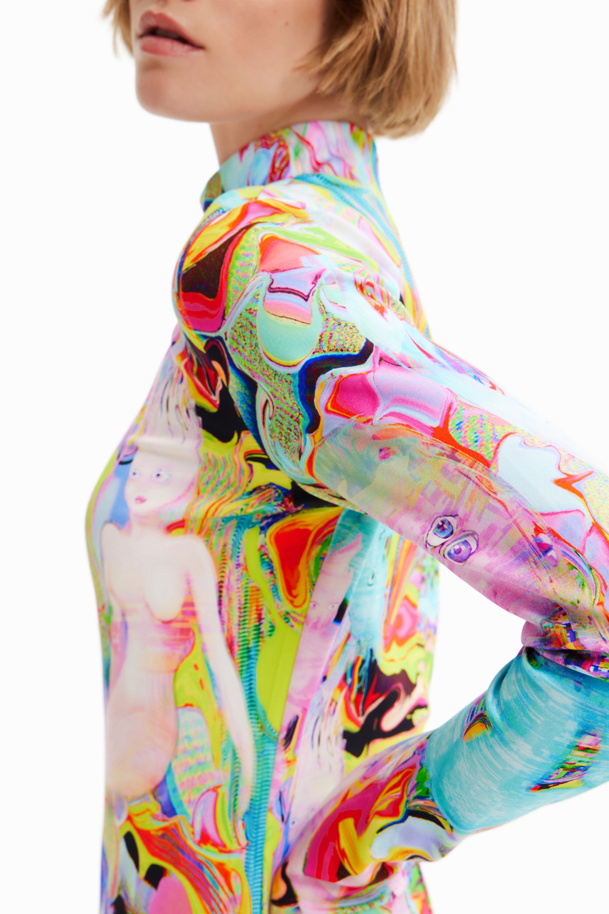 Desigual MARÍA ESCOTÉ リブ編み フリルワンピース