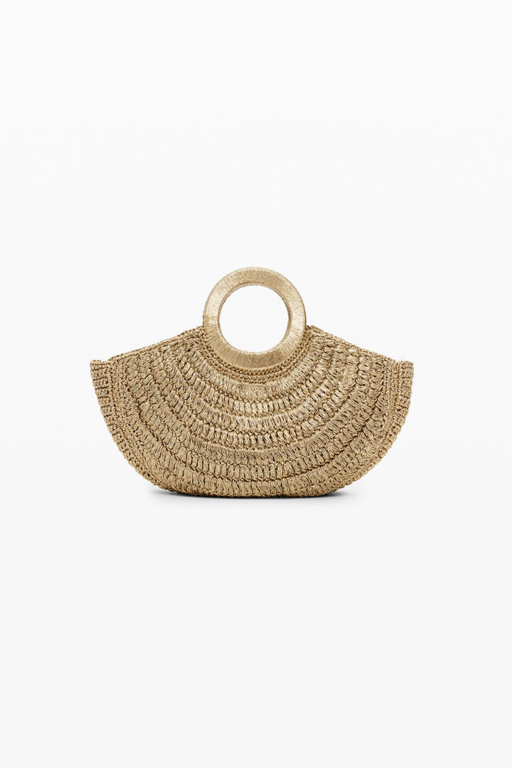 Medium raffia hoop bag