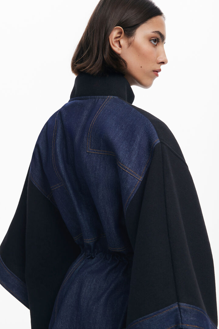Poncho en denim combiné | Desigual
