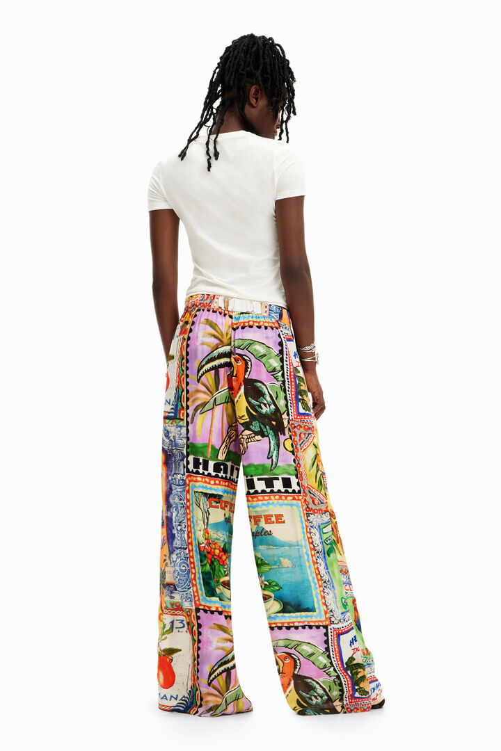 Pantalón wide leg postales Stella Jean | Desigual