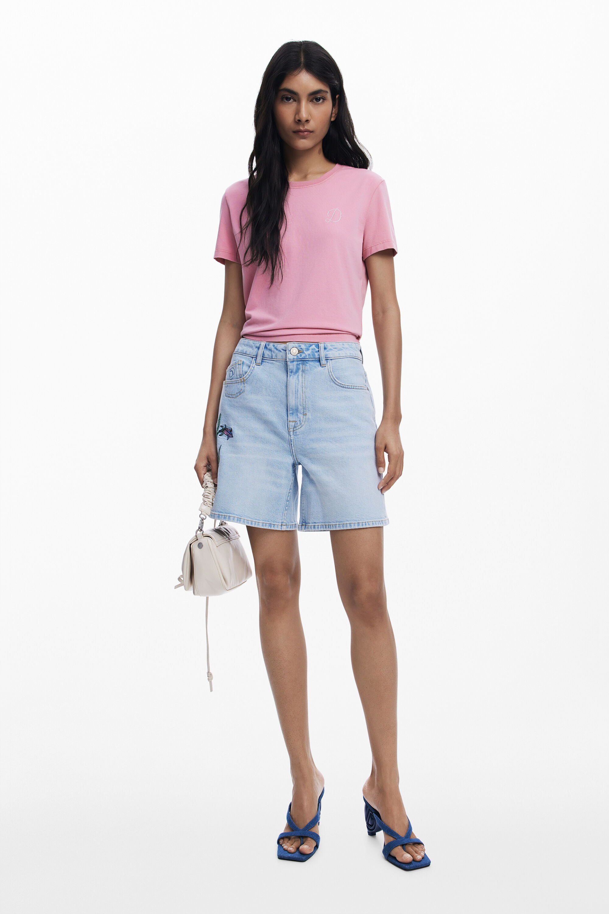 Denim Bermuda flower
