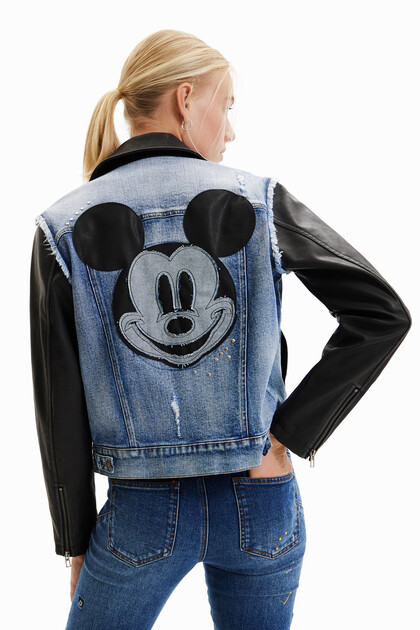 Kurze Hybrid-Jeansjacke Micky Maus
