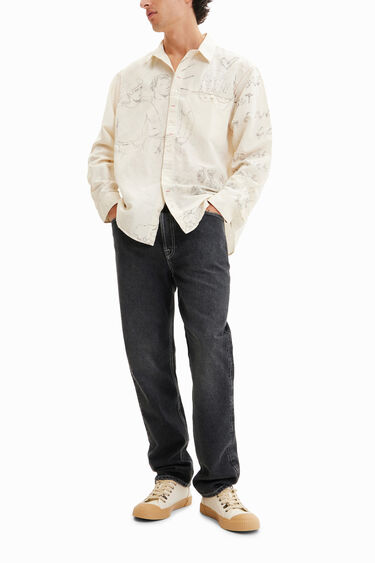 Linen illustration shirt | Desigual