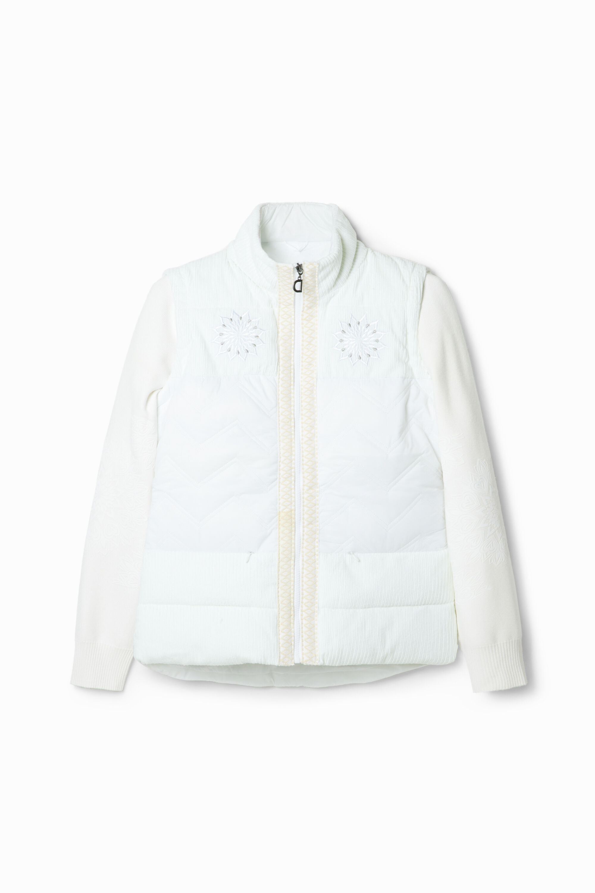 Slim short jacket textures - WHITE - S
