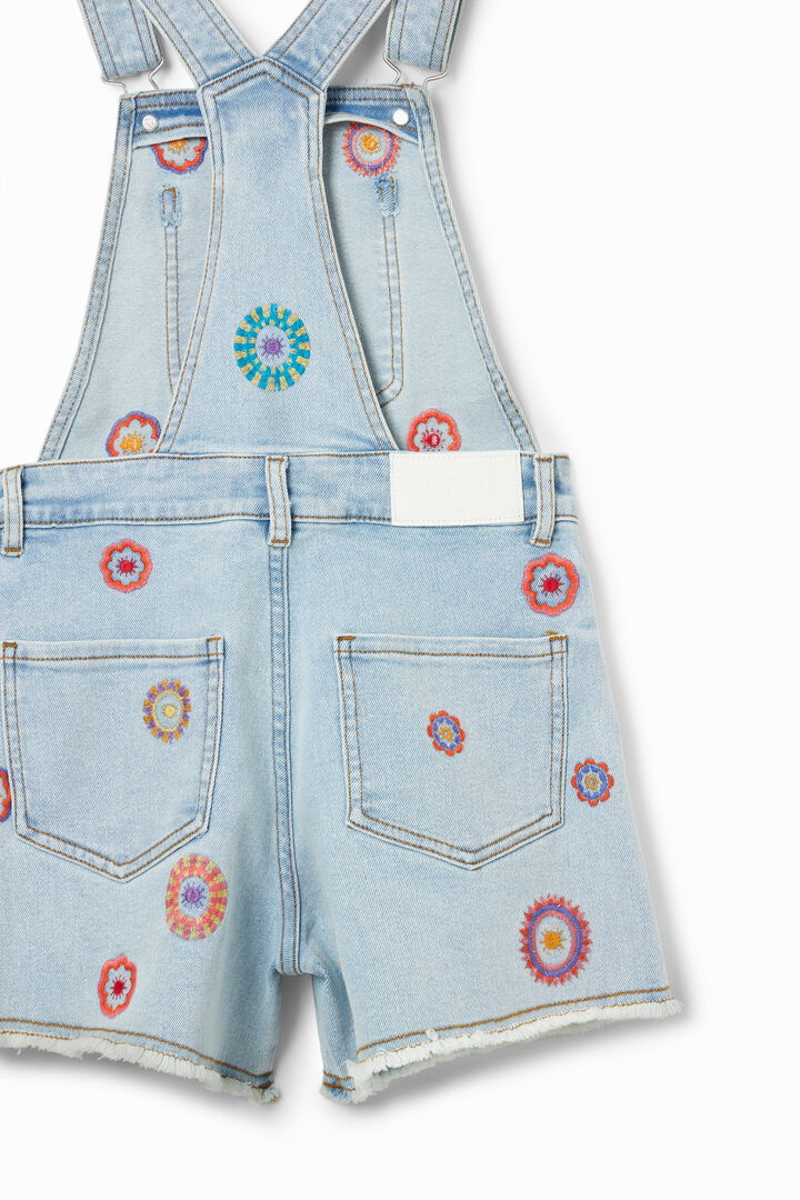 Embroidered denim dungarees | Desigual