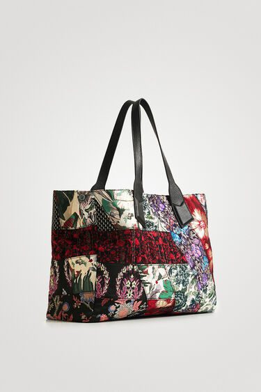 Shopping type bag floral jacquard | Desigual