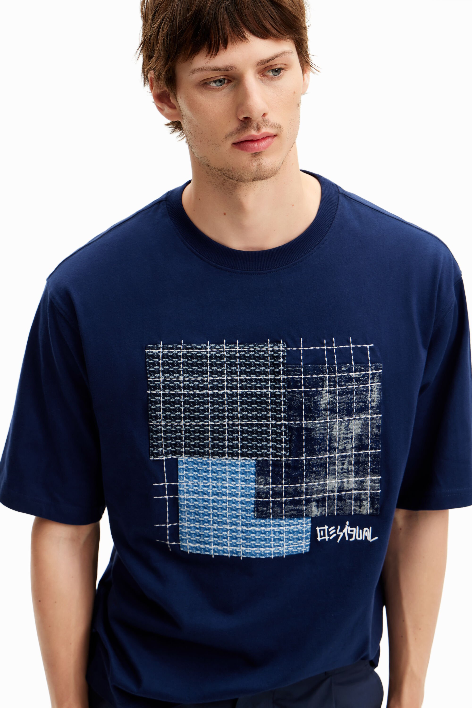 T shirt with central patch men s I Desigual