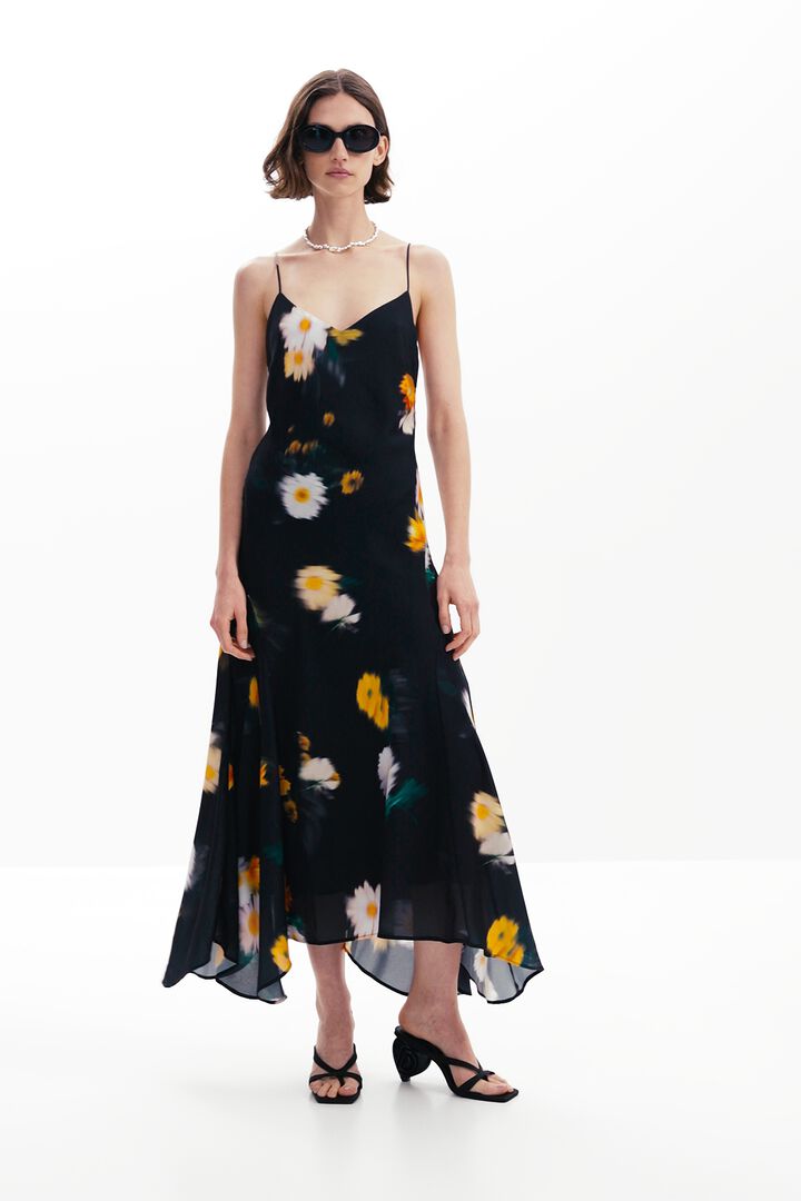Vestido tirantes gasa flores | Desigual
