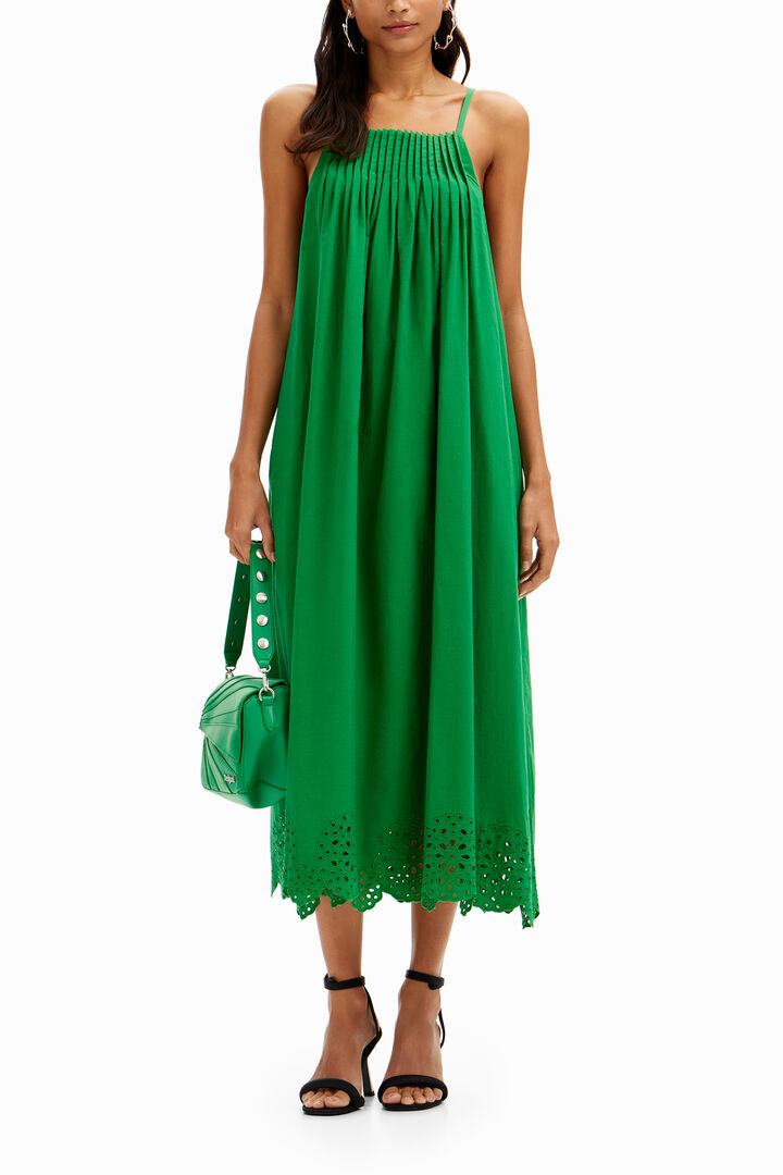Pleated poplin midi dress | Desigual
