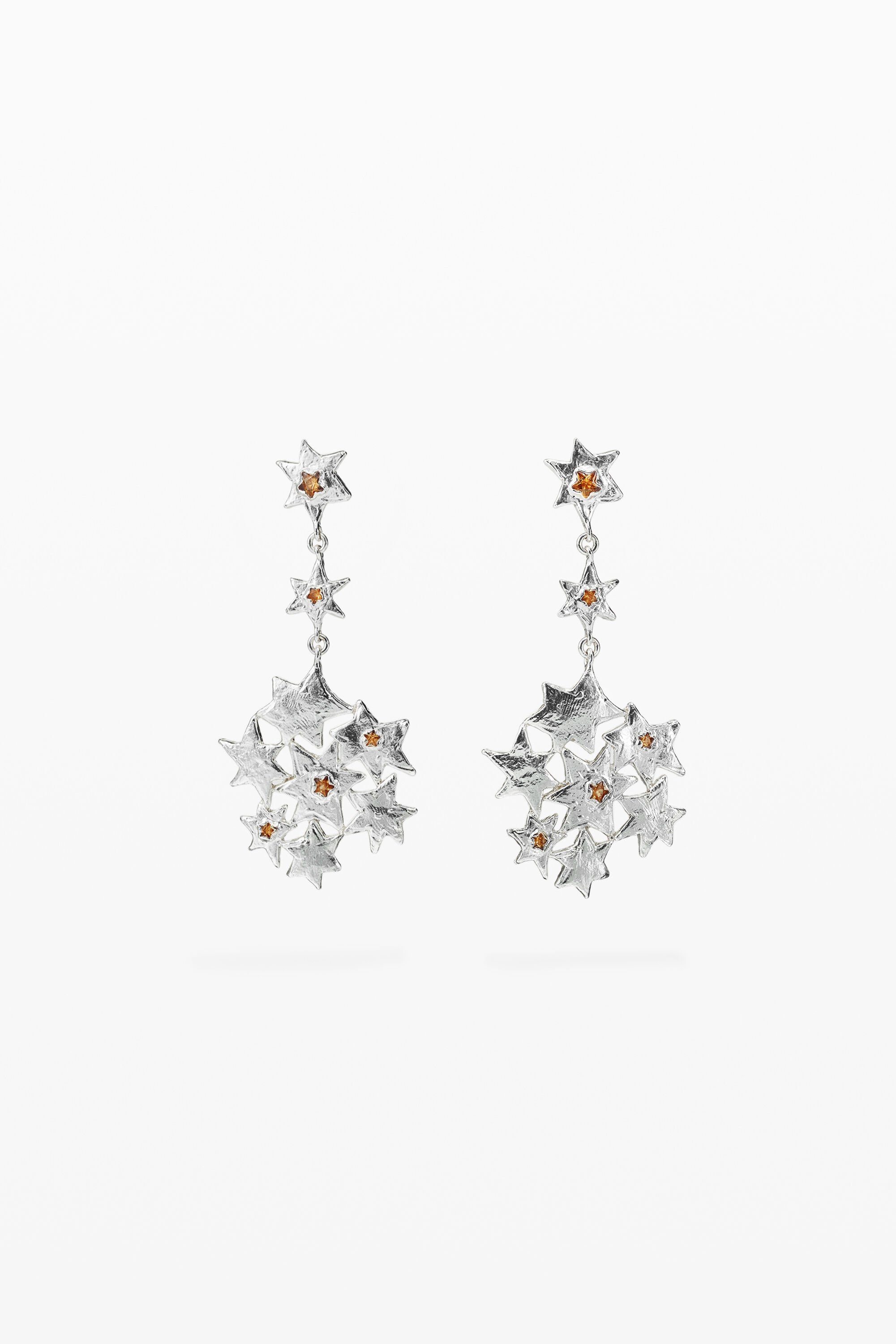 Desigual Women s Long Star Formation Earrings Zalio Black