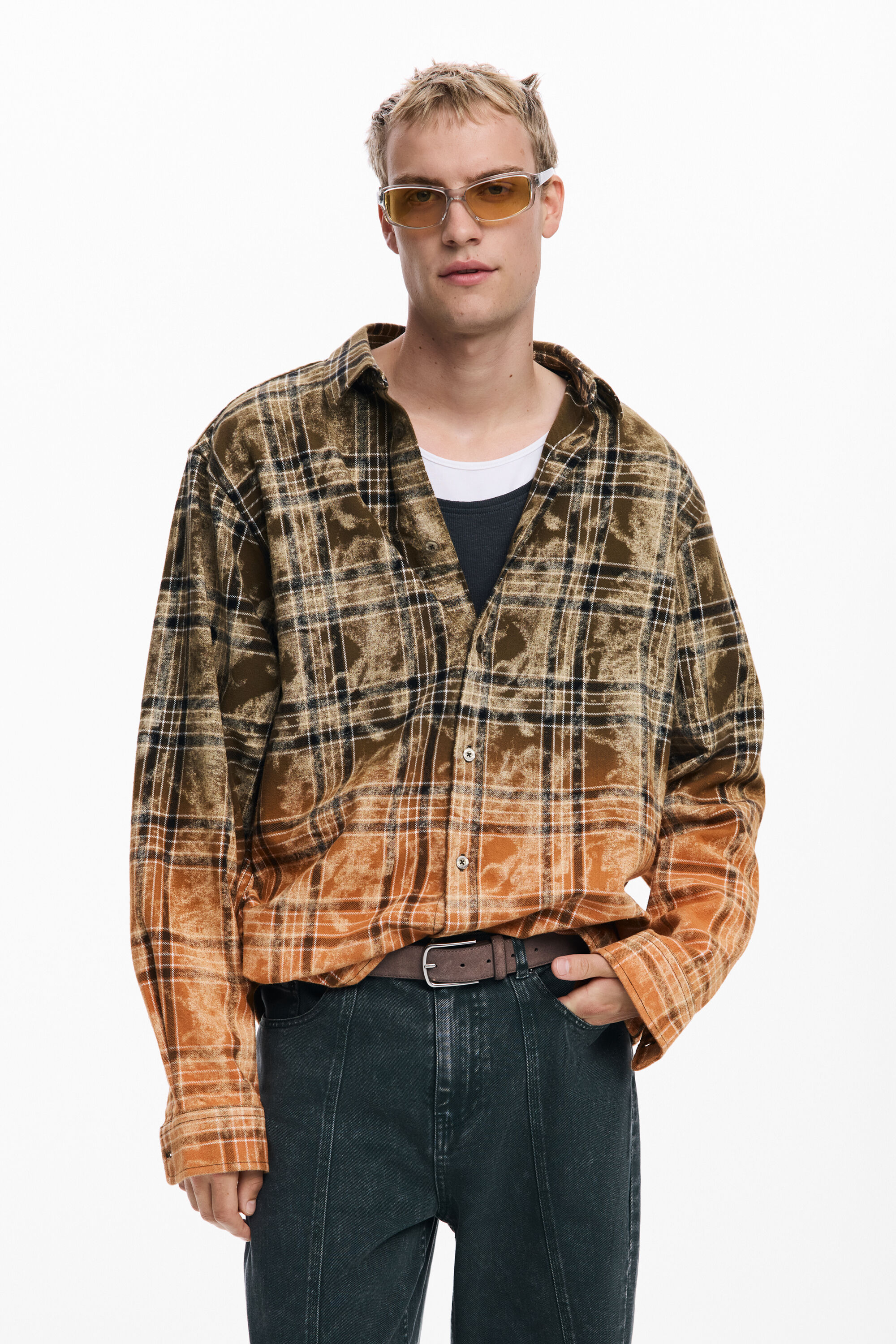Desigual Overhemd met lange mouwen en verloop - GREEN