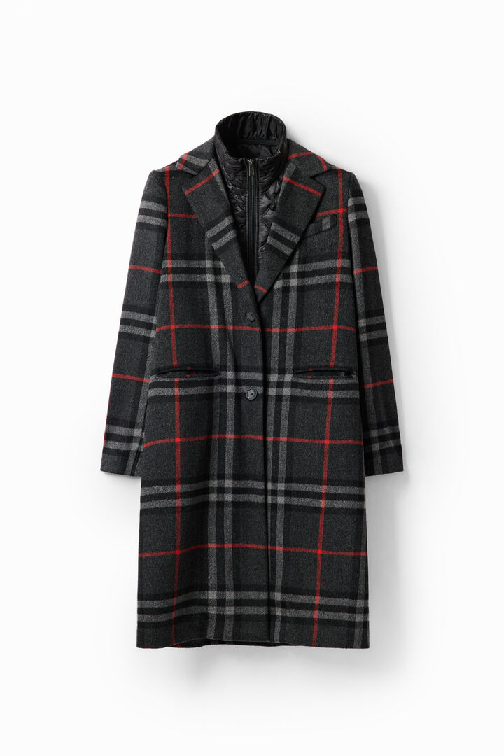 Manteau combiné carreaux | Desigual