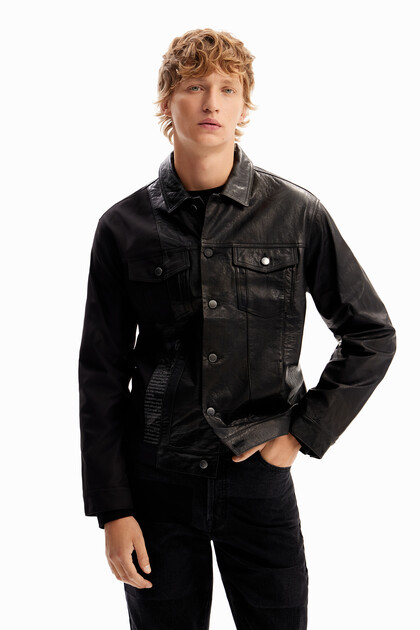 Leren truckerjack