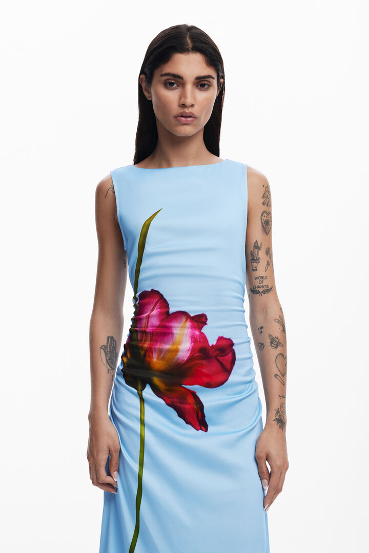 Orchid asymmetrical dress | Desigual