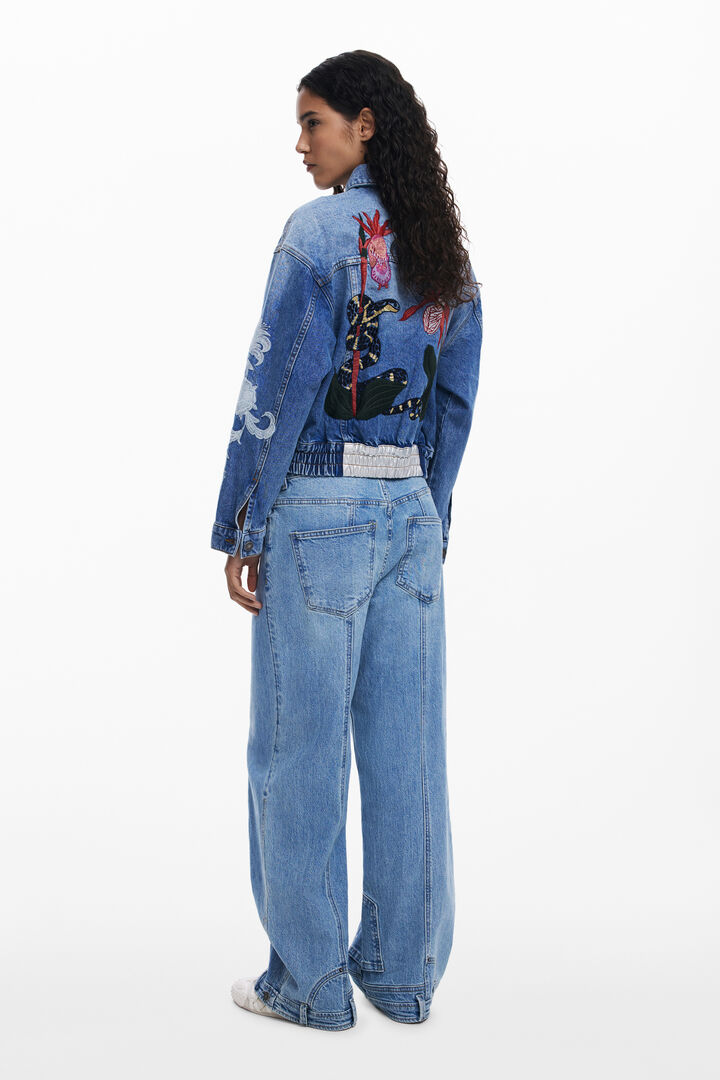 Jeansjacke mit orientalischen Stickereien | Desigual
