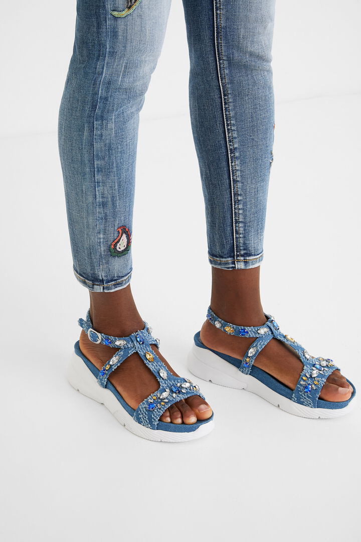 Sandales semelle caoutchouc pierreries | Desigual