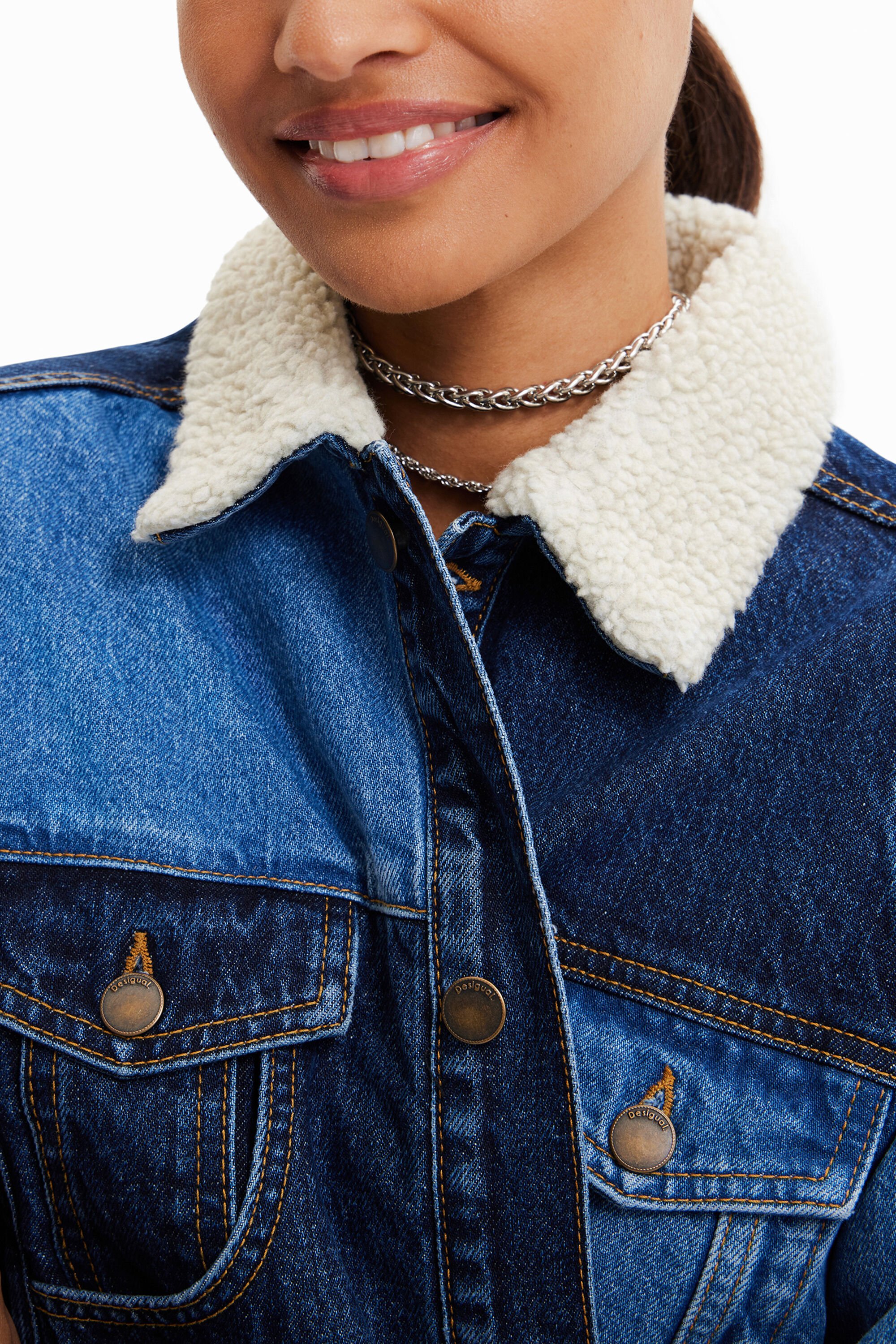 ふかふか ロング デニムジャケット | Desigual.com