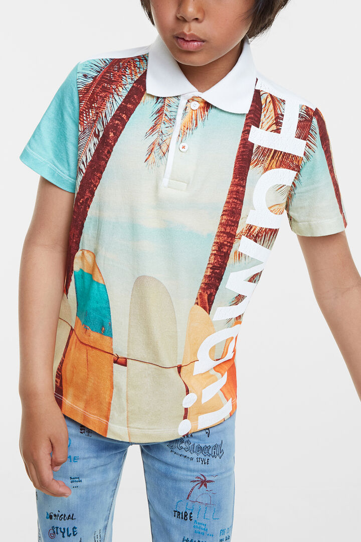 Polo Hawaï à cartes postales | Desigual