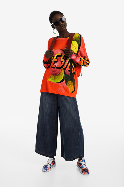 Oversize floral jumper