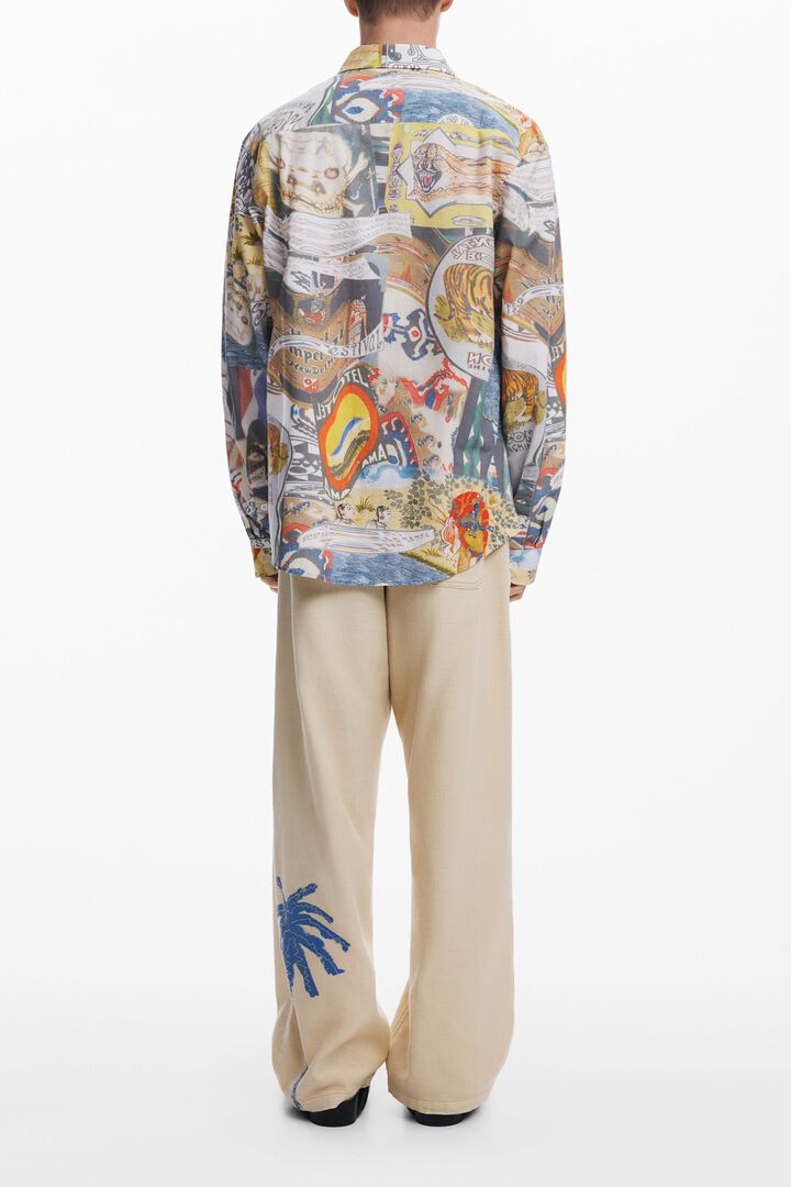 Ethnic collage print shirt