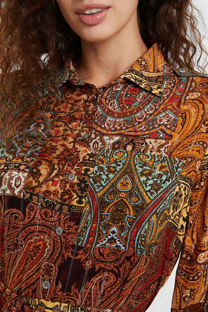 Shirt dress metallic print | Desigual