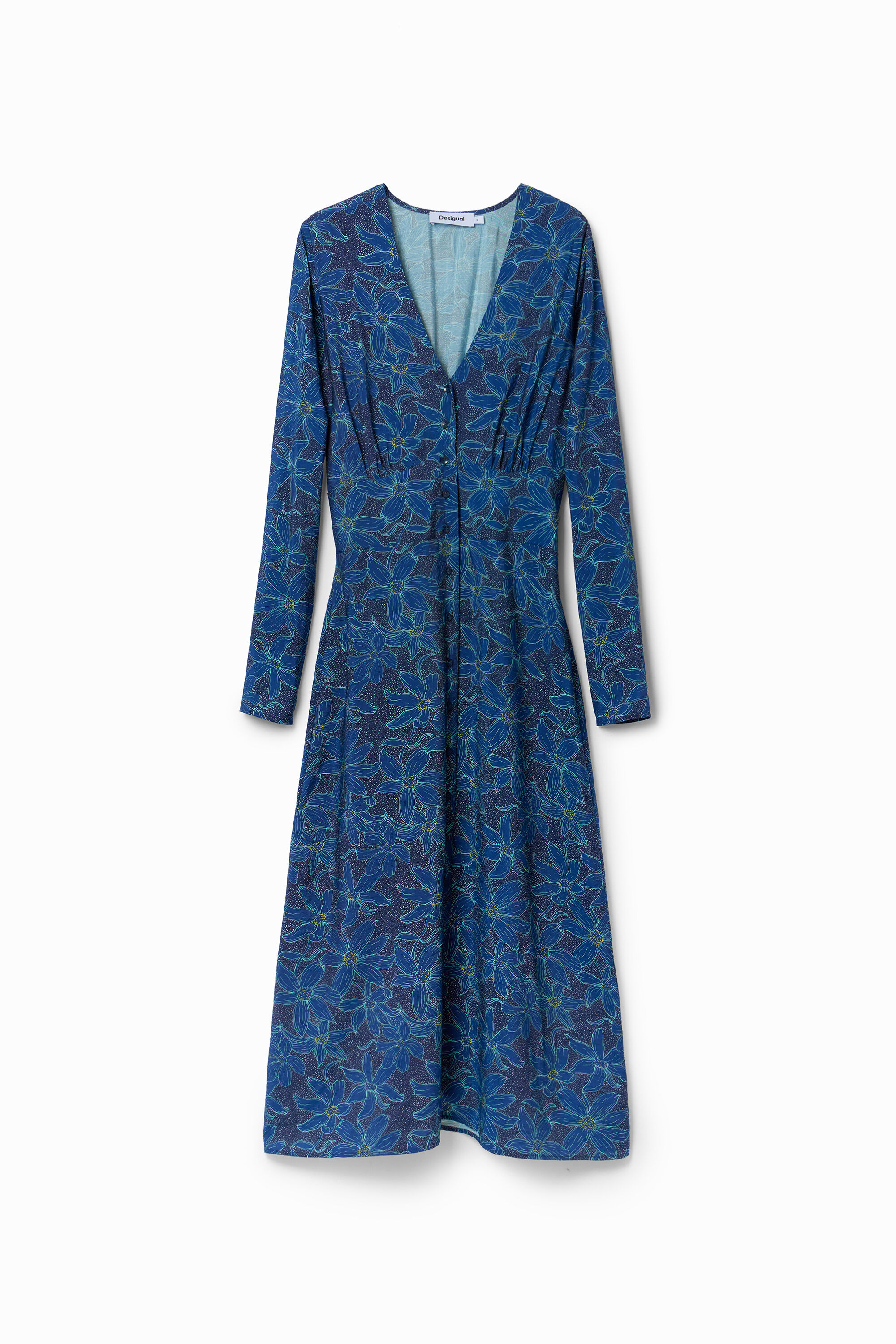 Floral midi shirt dress
