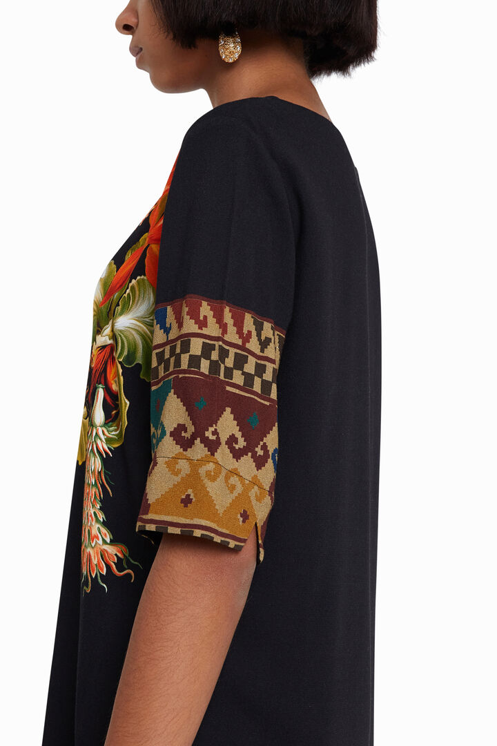 Viscose dress with 3/4 sleeves Designed by M. Christian Lacroix | Desigual