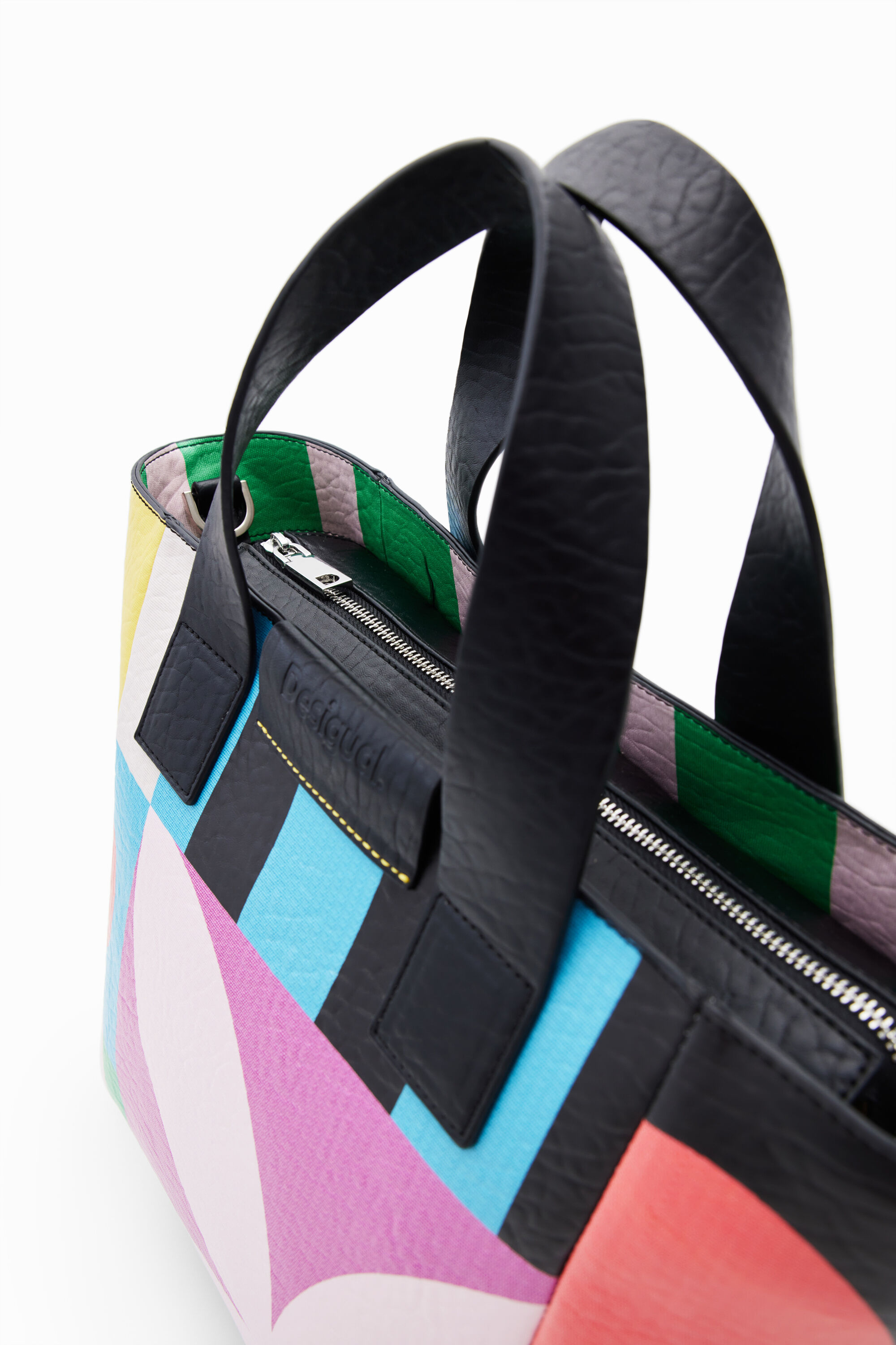 Desigual M Geometric Tote Bag In Material Finishes