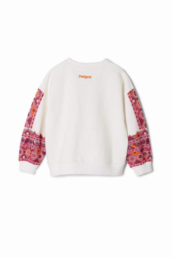 Sweat-shirt froncé broderies | Desigual