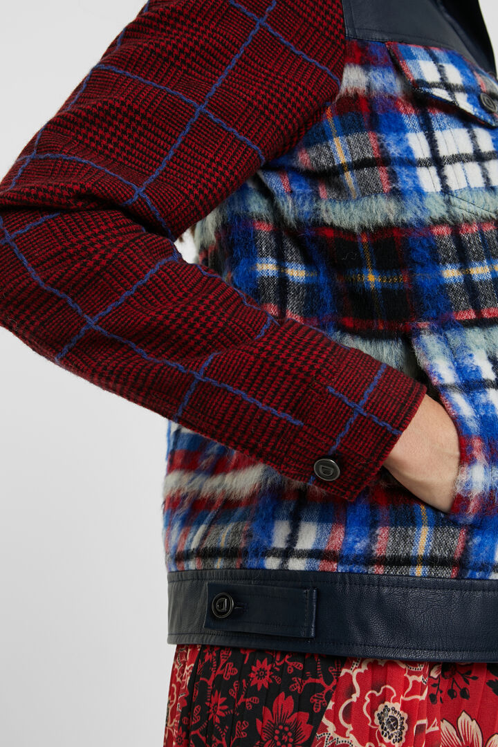 Chaqueta tartán pelo | Desigual