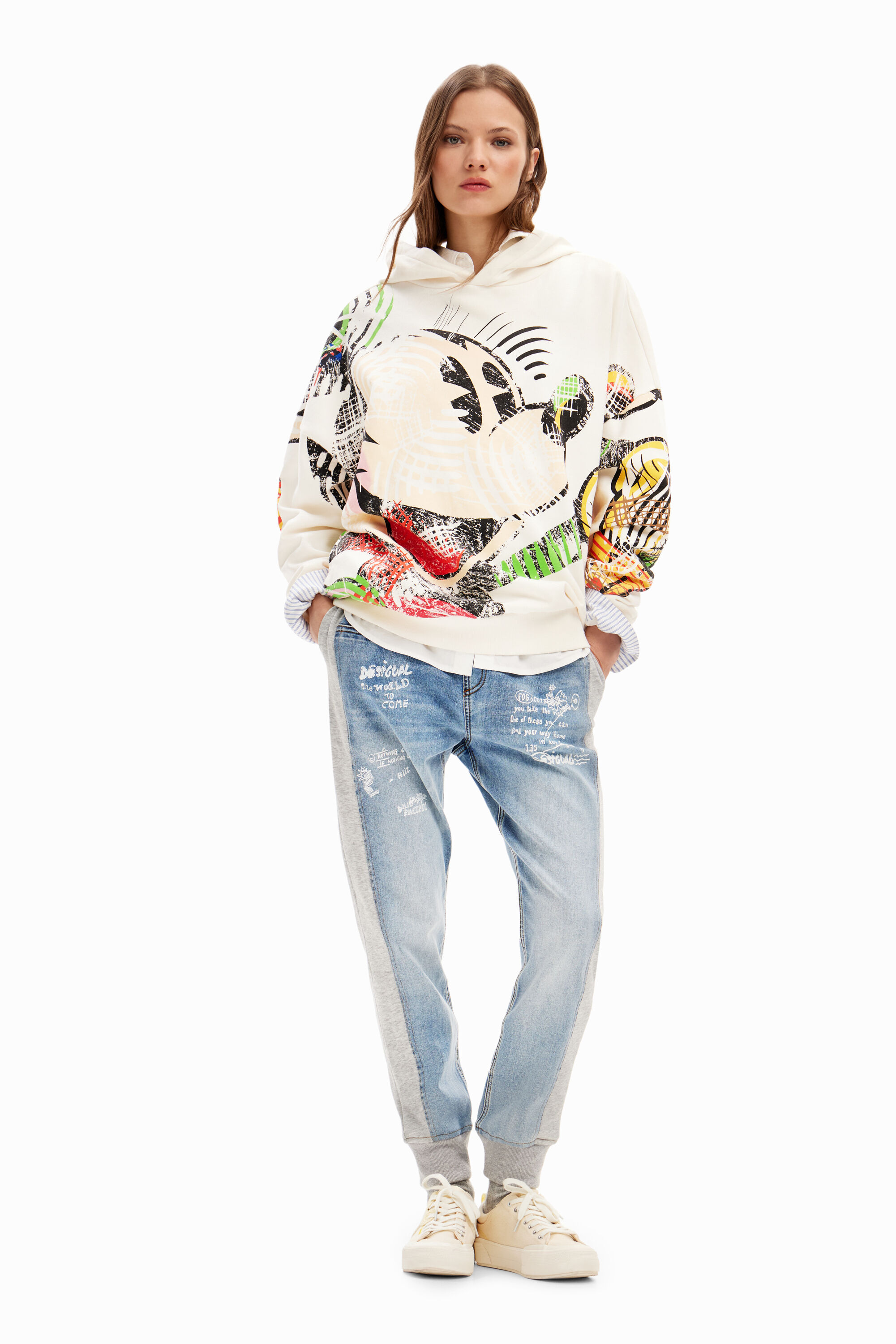Bershka mickey hoodie top