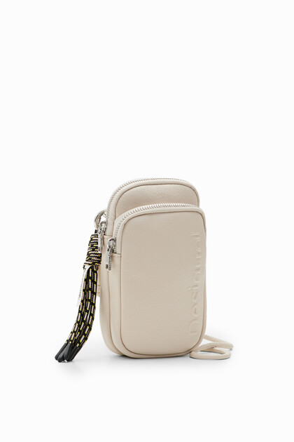 Leather-effect wallet smartphone pouch