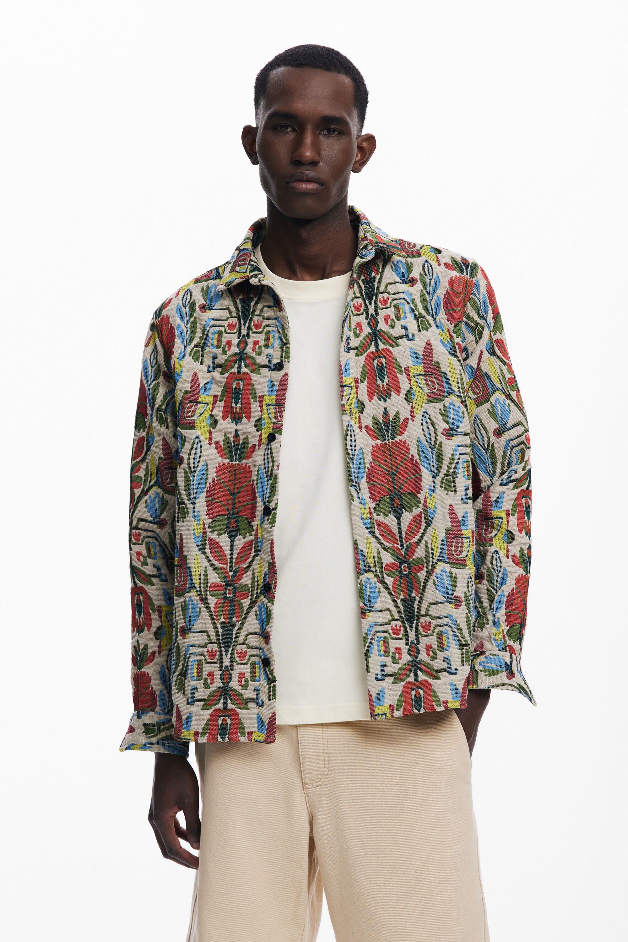 Desigual Etnisch overhemd met lange mouwen - RED