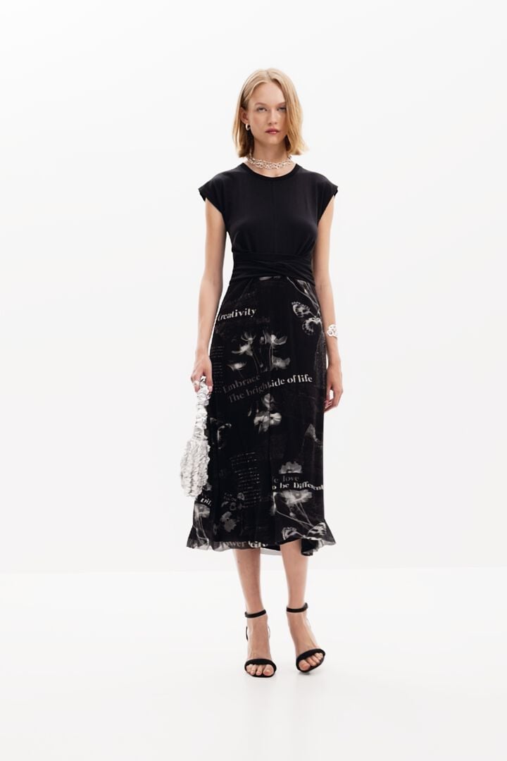 Vestito midi con scritte | Desigual