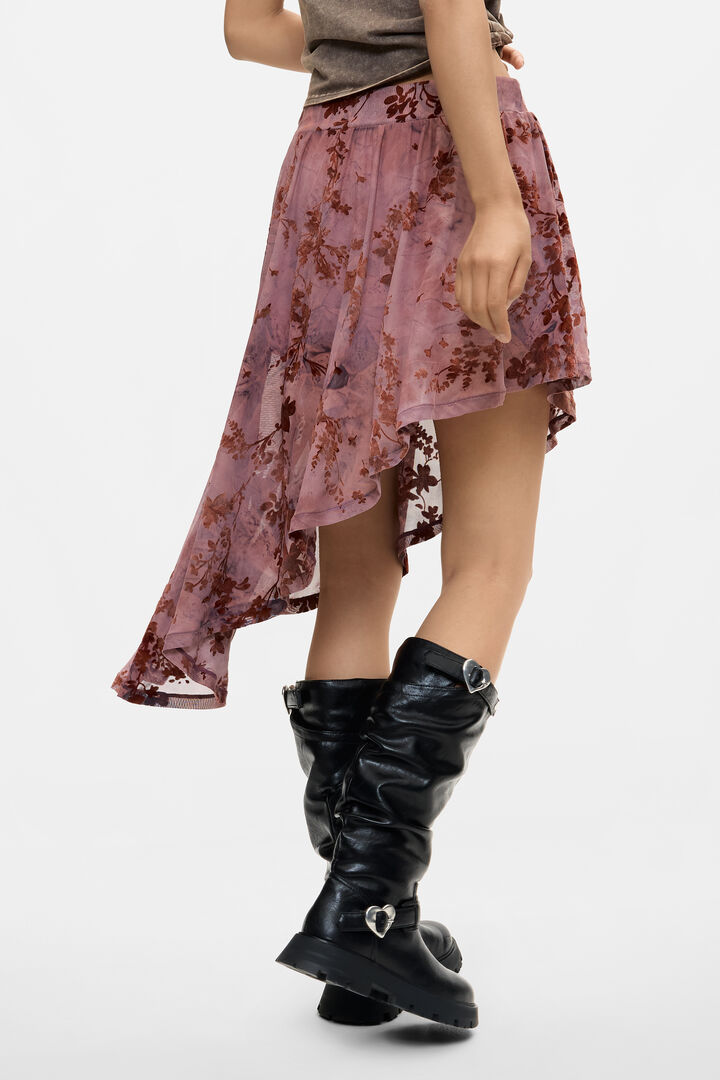 Asymmetrical Flocked Skirt