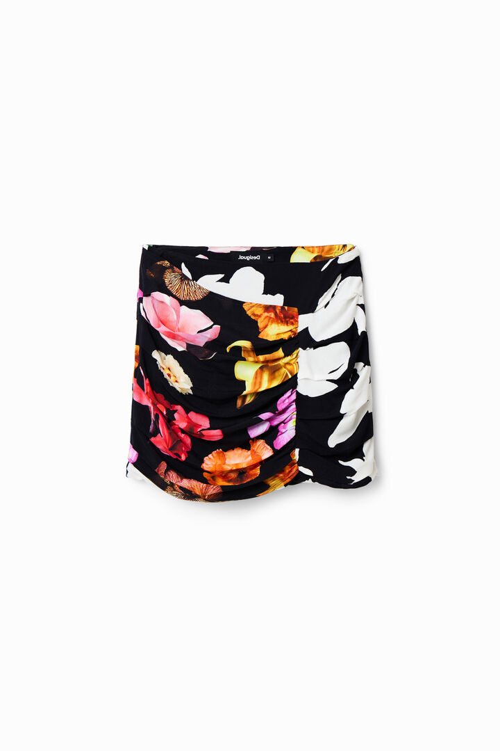 Minifalda drapeada floral