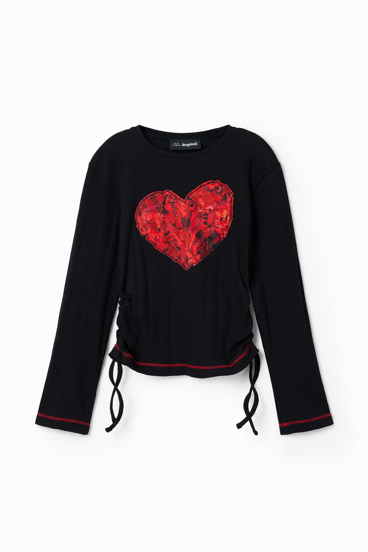 Gathered heart T-shirt