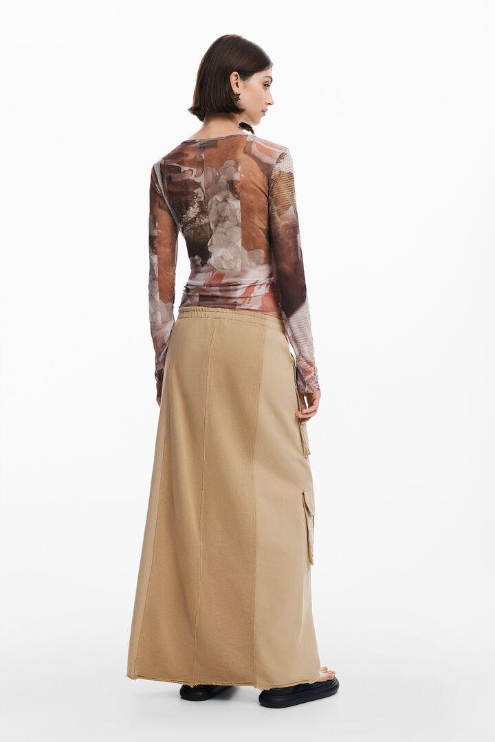 Long cargo knit skirt | Desigual