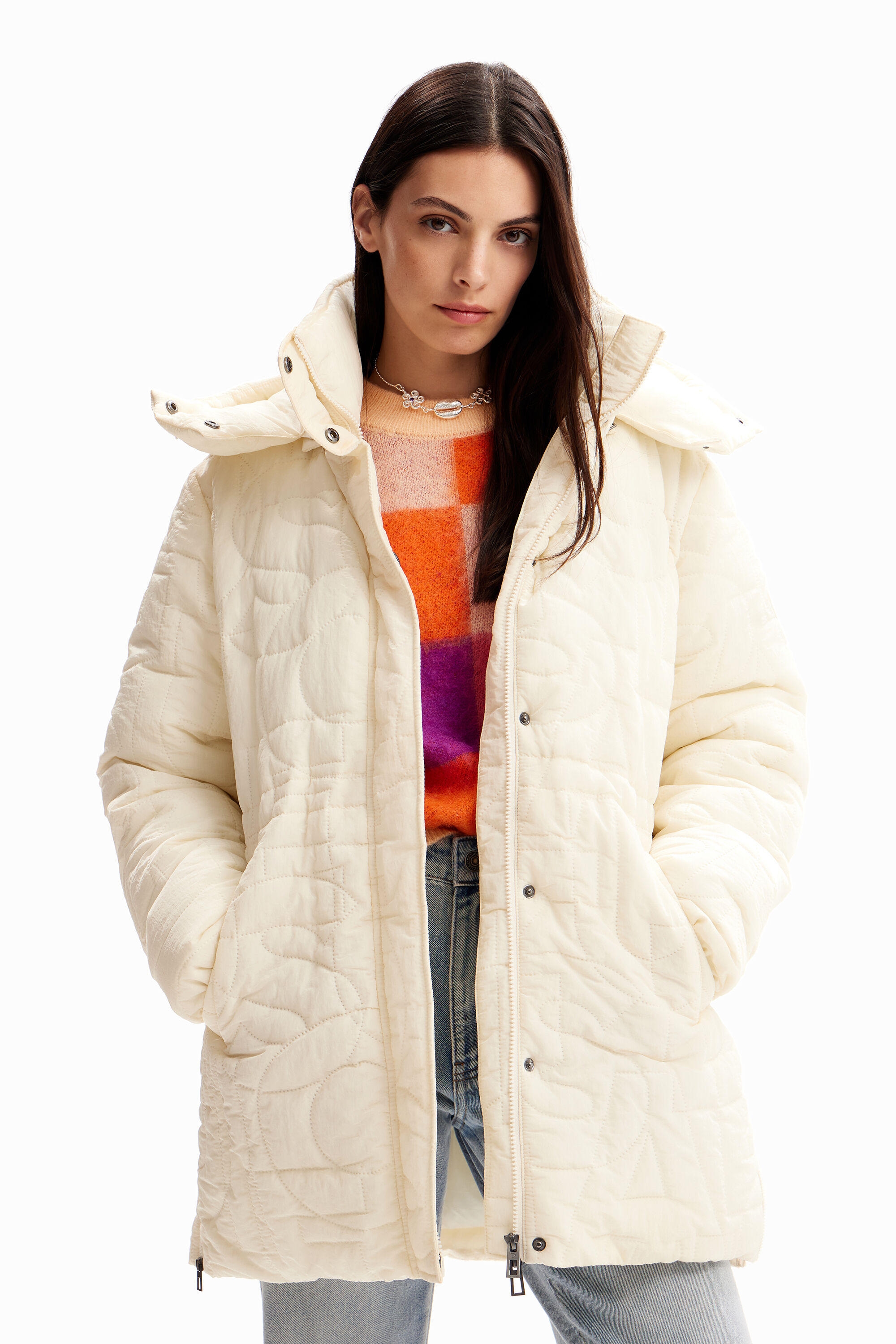 Padded zips coat