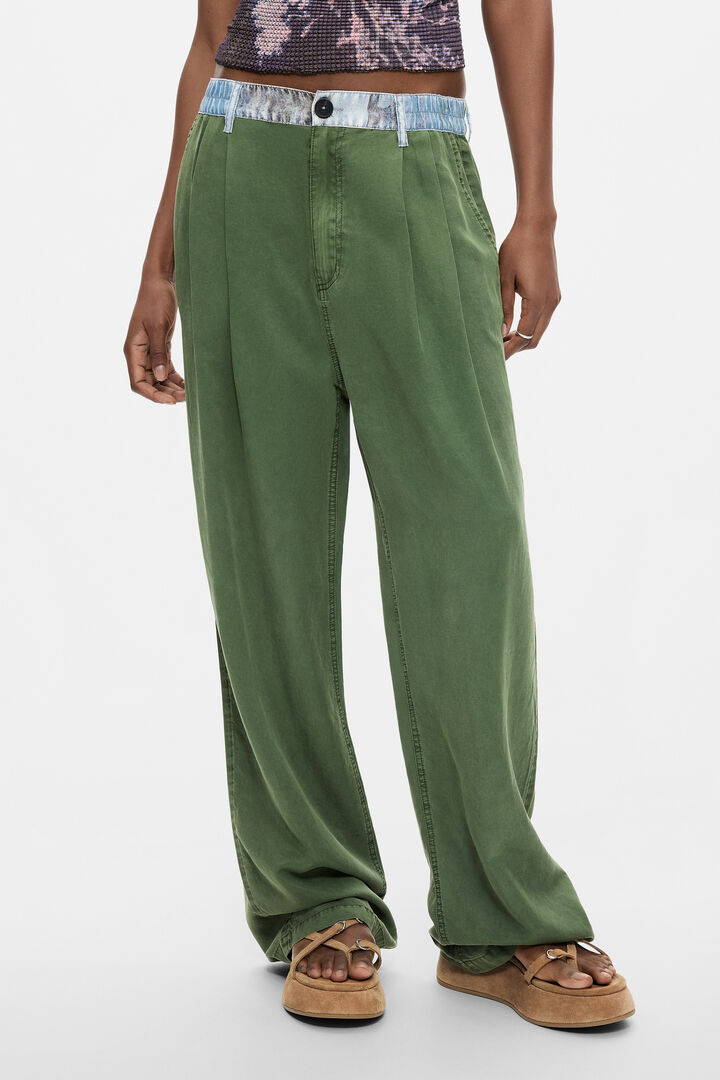 Pantalon combin&eacute; en lyocell